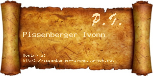 Pissenberger Ivonn névjegykártya